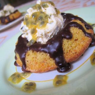 Passionfruit chocolate cakes