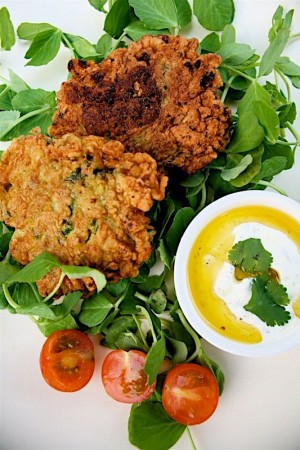 Ottolenghi Cauliflower Fritters with Lime Yogurt