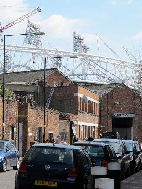 Counter Cafe Hackney Wick - view in street towards the stadium