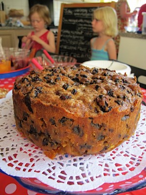 Marzipan Fruit Cake with Lapsang Souchong Tea