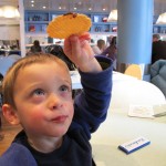 Ted holds carluccios wafer