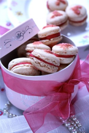 Pink Praline Macarons