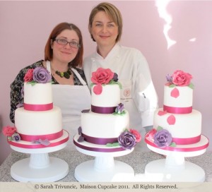 Peggy Porschen Academy March 2011: Sarah Trivuncic (left) writer of Maison Cupcake with Peggy Porschen (right)