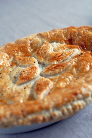 Sausage Pie with Onion Gravy