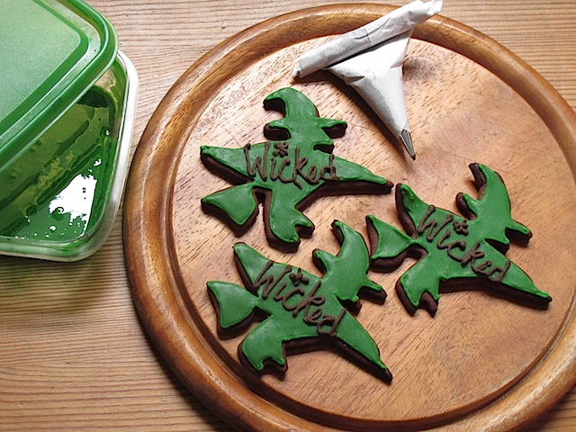 Wicked Witch Cookies with Green Icing