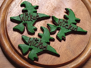 Wicked Witch Cookies with Green Icing