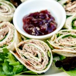 Roast beef wraps with cranberry relish and spinach for packed lunches or parties via @maisoncupcake at development.maisoncupcake.com