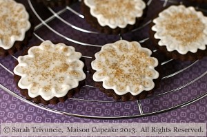 Chocolate cookies with coffee icing