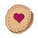 Biscuit Illustration reminiscent of a Jammie Dodger