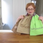 Lakeland vegetable storage bags held up to camera by Sarah Trivuncic