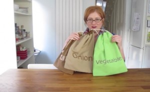 Lakeland vegetable storage bags held up to camera by Sarah Trivuncic