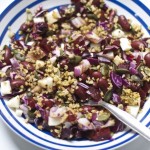 Beetroot salad with freekeh