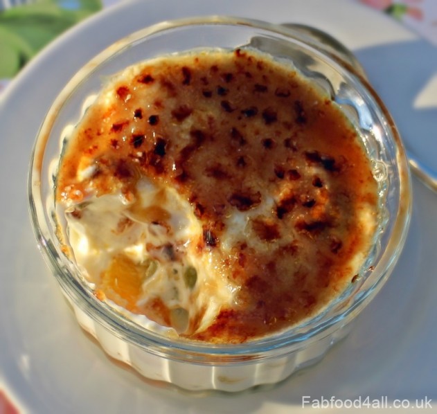 greek yogurt fruit brulee