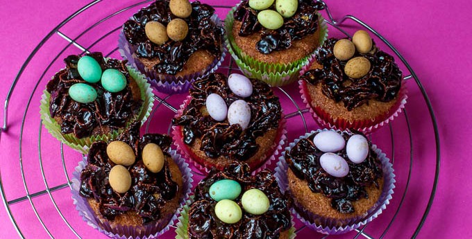 Chocolate Easter Cupcakes with Mini Egg Nests