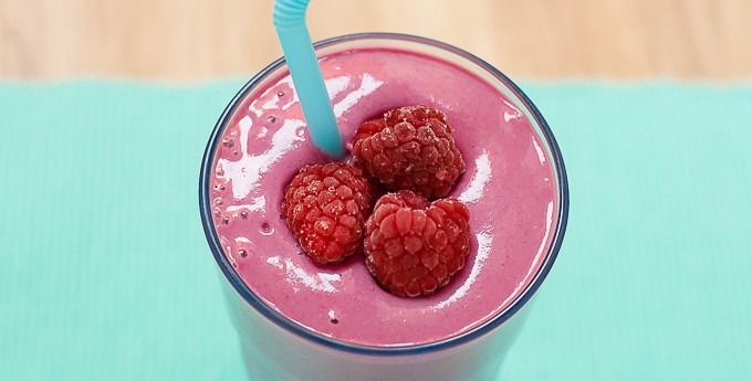 Pinkalicious raspberry smoothie with red cabbage