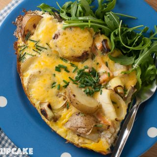 Smoked salmon frittata with Regis Stone frying pan