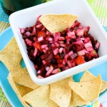 Beetroot Salsa Tortilla Dip with Bramley apple for summer parties at development.maisoncupcake.com