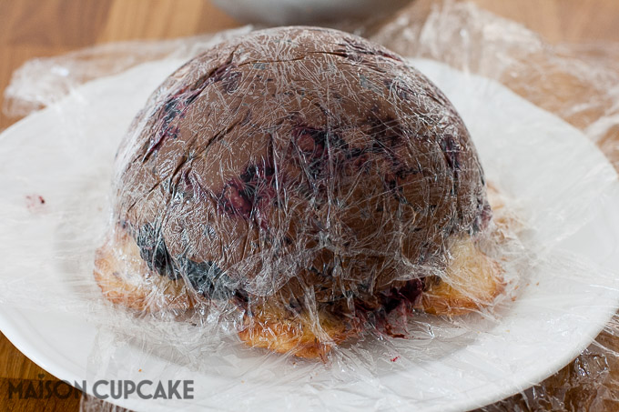 How to make Chocolate Blackberry Charlotte Dessert easy showstopper bombe with quark mousse See step by step photos at development.maisoncupcake.com