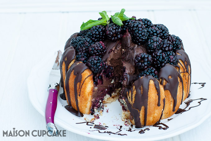 How to make Chocolate Blackberry Charlotte Dessert easy showstopper bombe with quark mousse See step by step photos at development.maisoncupcake.com