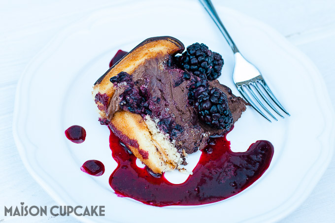 How to make Chocolate Blackberry Charlotte Dessert easy showstopper bombe with quark mousse See step by step photos at development.maisoncupcake.com