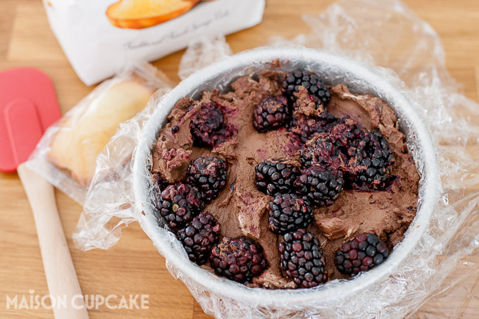 How to make Chocolate Blackberry Charlotte Dessert easy showstopper bombe with quark mousse See step by step photos at development.maisoncupcake.com