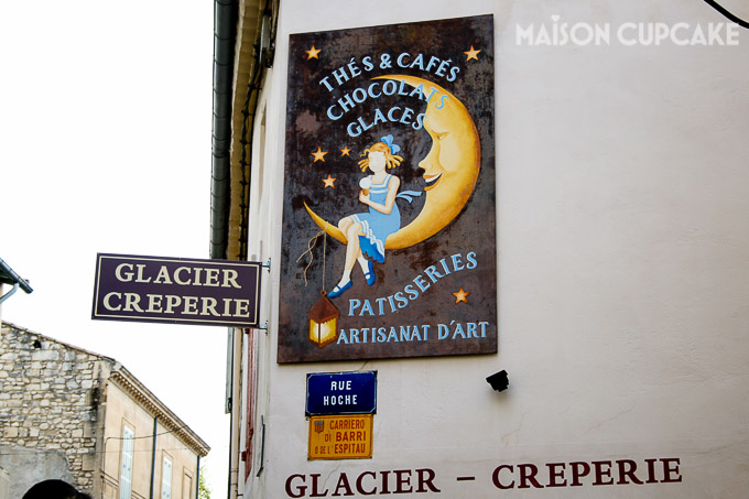 Creperie sign outside Une Ete de St Remy de Provence in France