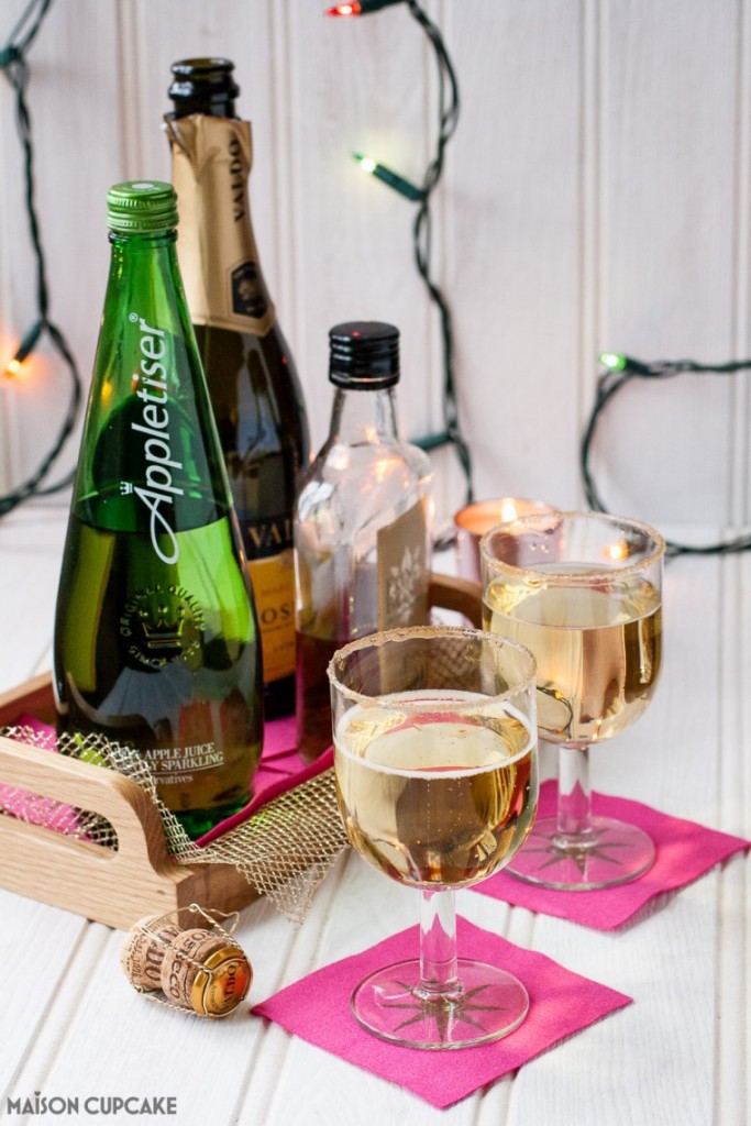 Prosecco Cocktail with Appletiser and Brandy