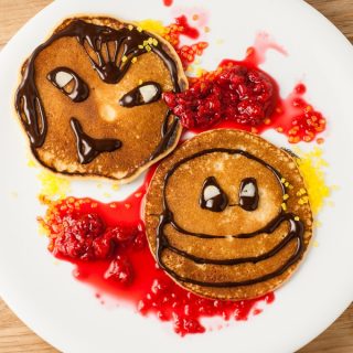 Monster Pancakes with raspberry tie-in with film Hotel Transylvania-2