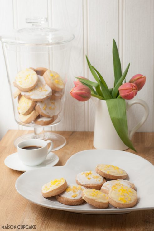 Slice and bake cookies with lemon icing
