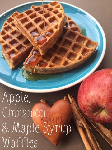 apple cinnamon maple syrup waffles