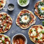 Spelt pizza dough recipe with three pizza toppings by Roger Saul of Sharpham Park