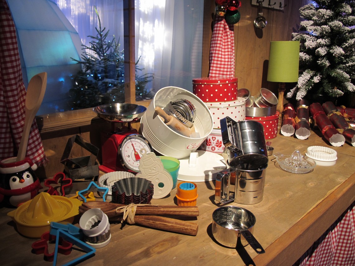 Christmassy display of bakeware
