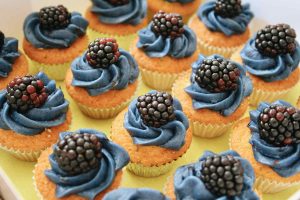 Mini Blackberry Cupcakes